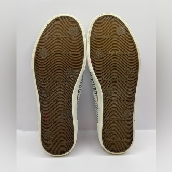 Tommy Bahamas Women’s Canvas Slip On Sneakers Brown/White/Striped, Unixes - Picture 9 of 9
